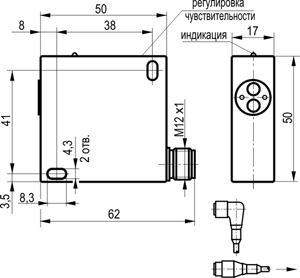 Габариты OX IC42A-43P-1000-LZS4